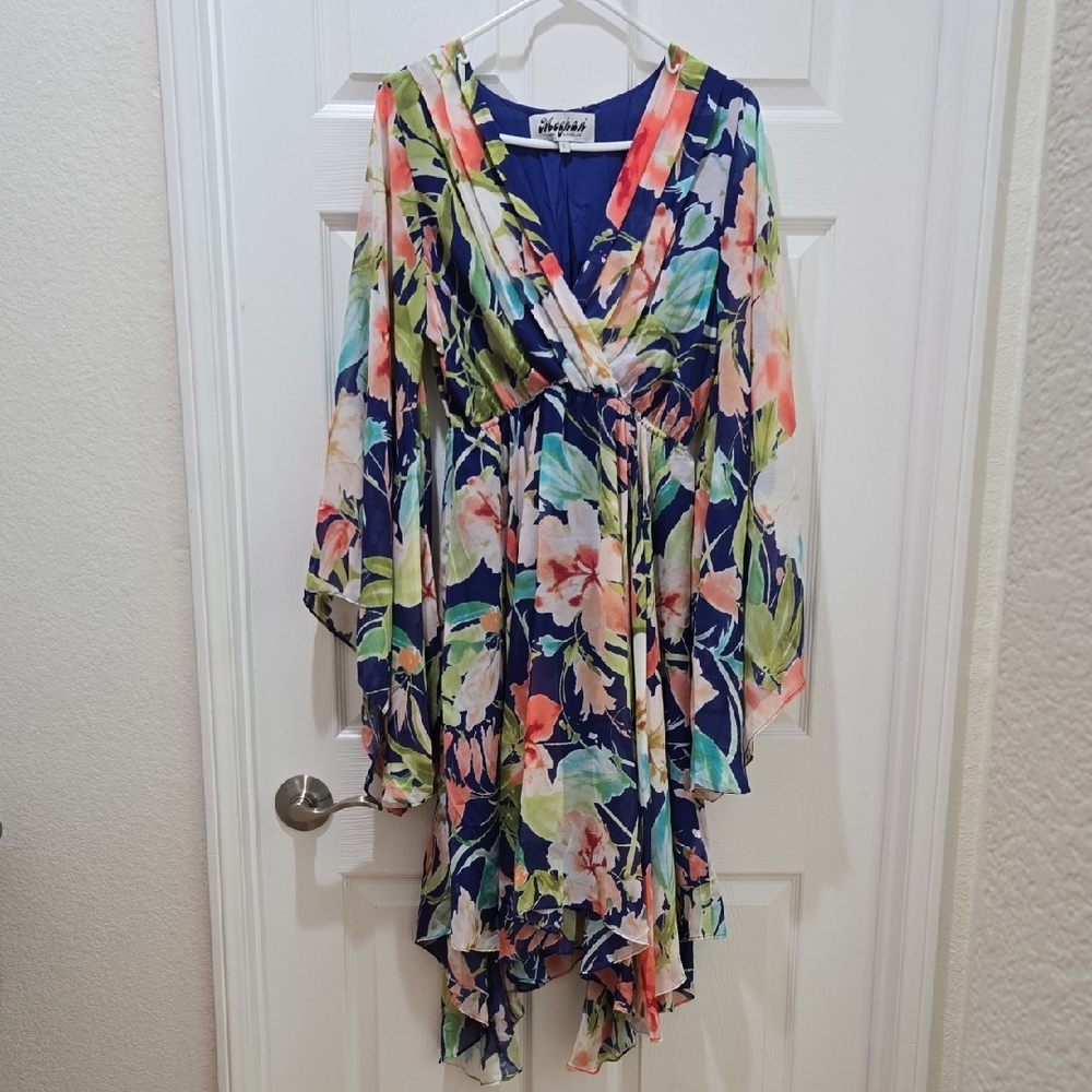 Floral Multicolor Wrap Dress